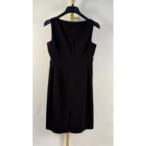 Ann Taylor Black Sleeveless Sheath Dress Size 0‎ Knee Length LBD READ FLAWS